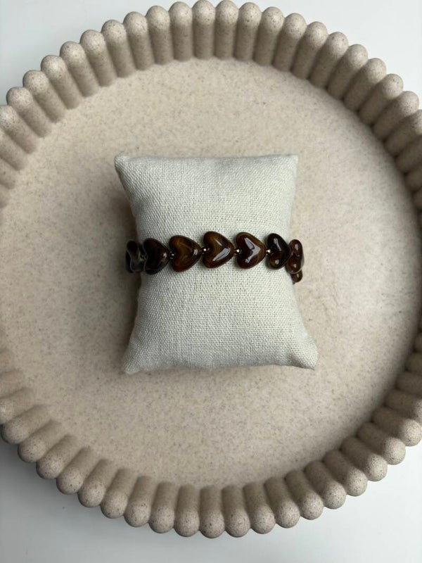 Armband hart Bruin