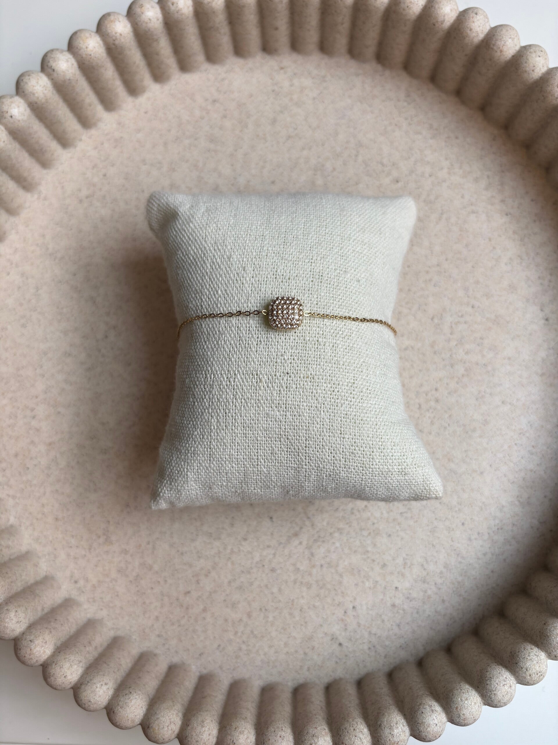 Armband Strass Vierkant
