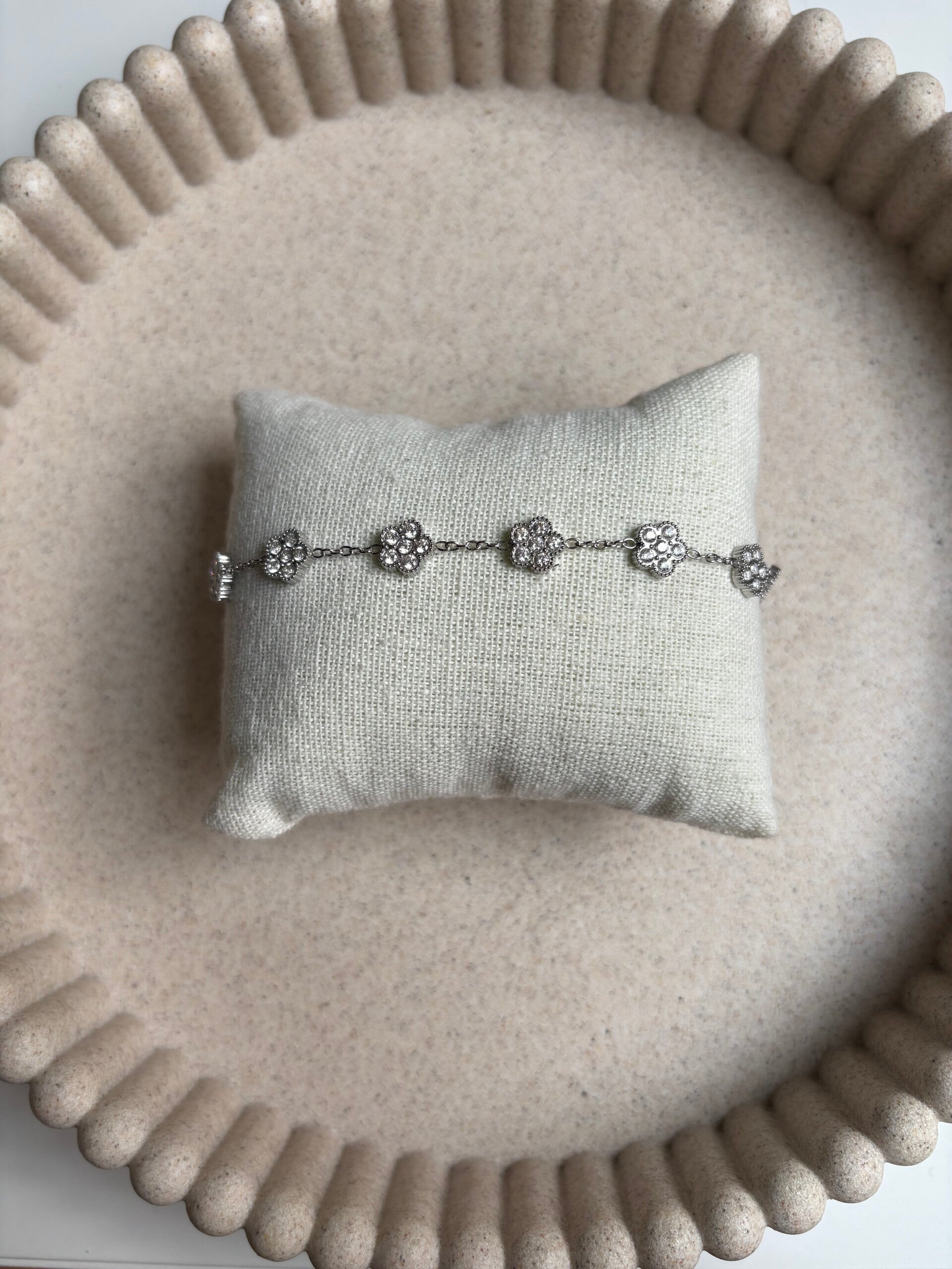Armband Strass Bloem
