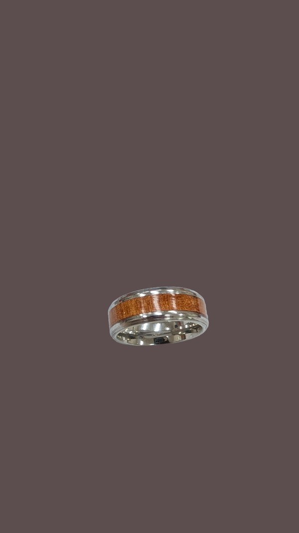 Stainless Steel and Wood Ring