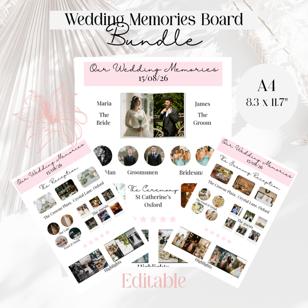 Digital Wedding Memories Board Bundle.