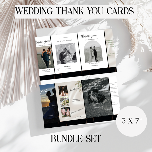 Digital Wedding Thank you Cards Bundle.
