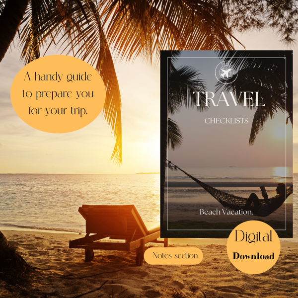 Travel Checklist - Beach Vacation. PDF Guide.