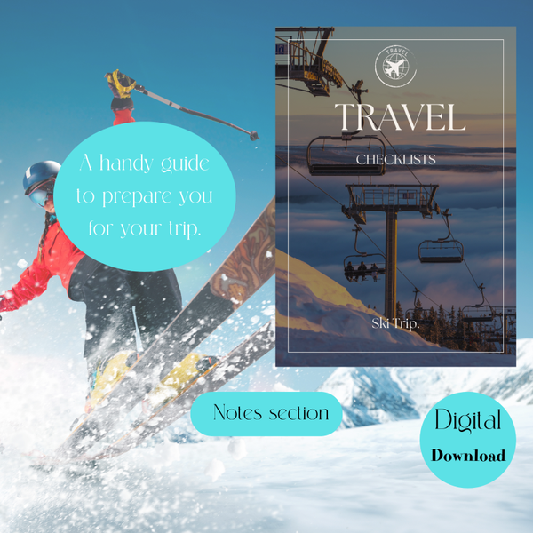 Travel Checklist - Skiing. PDF Guide.