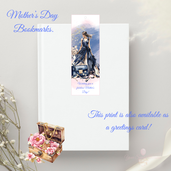 Bookmark. Mother's Day. Lady in Blue