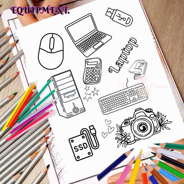 Digital Colouring Sheets.  Equipment