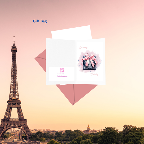 Pink Bow Gift Greetings Card.