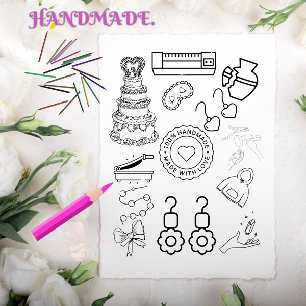 Digital Colouring Sheets.  Handmade