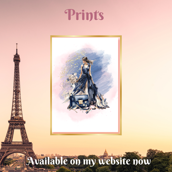 Lady in Blue. Print