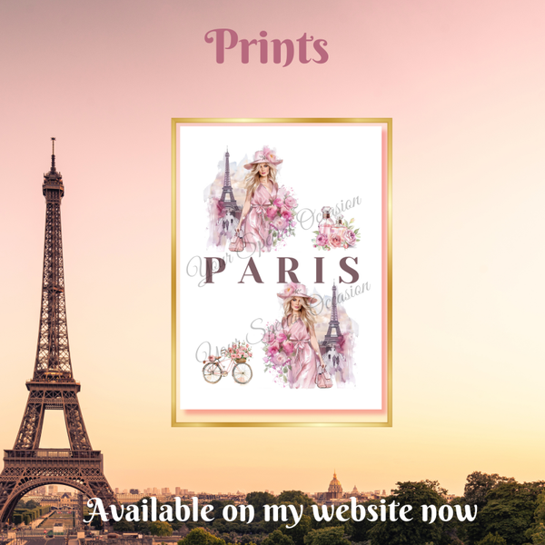 Lady in Pink Paris print
