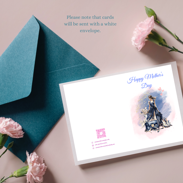 Mother's day Lady in Blue Greetings Card.