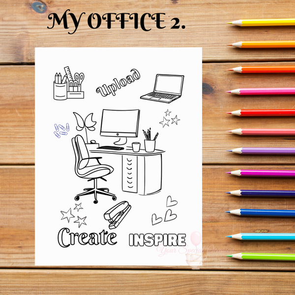 Digital Colouring Sheets.  My Office 2.