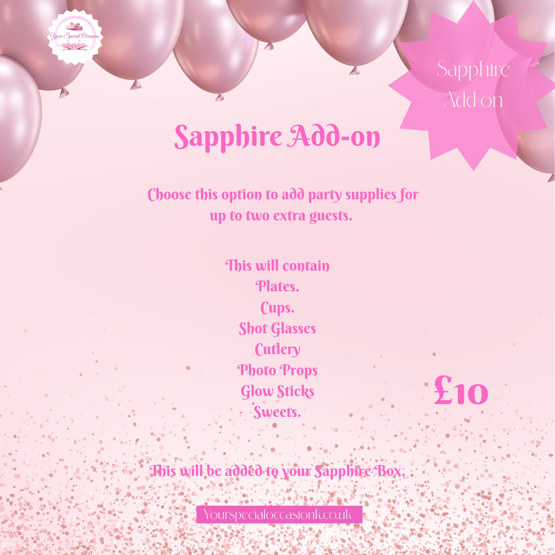 Party In A Box - SAPPHIRE - Add on Box.