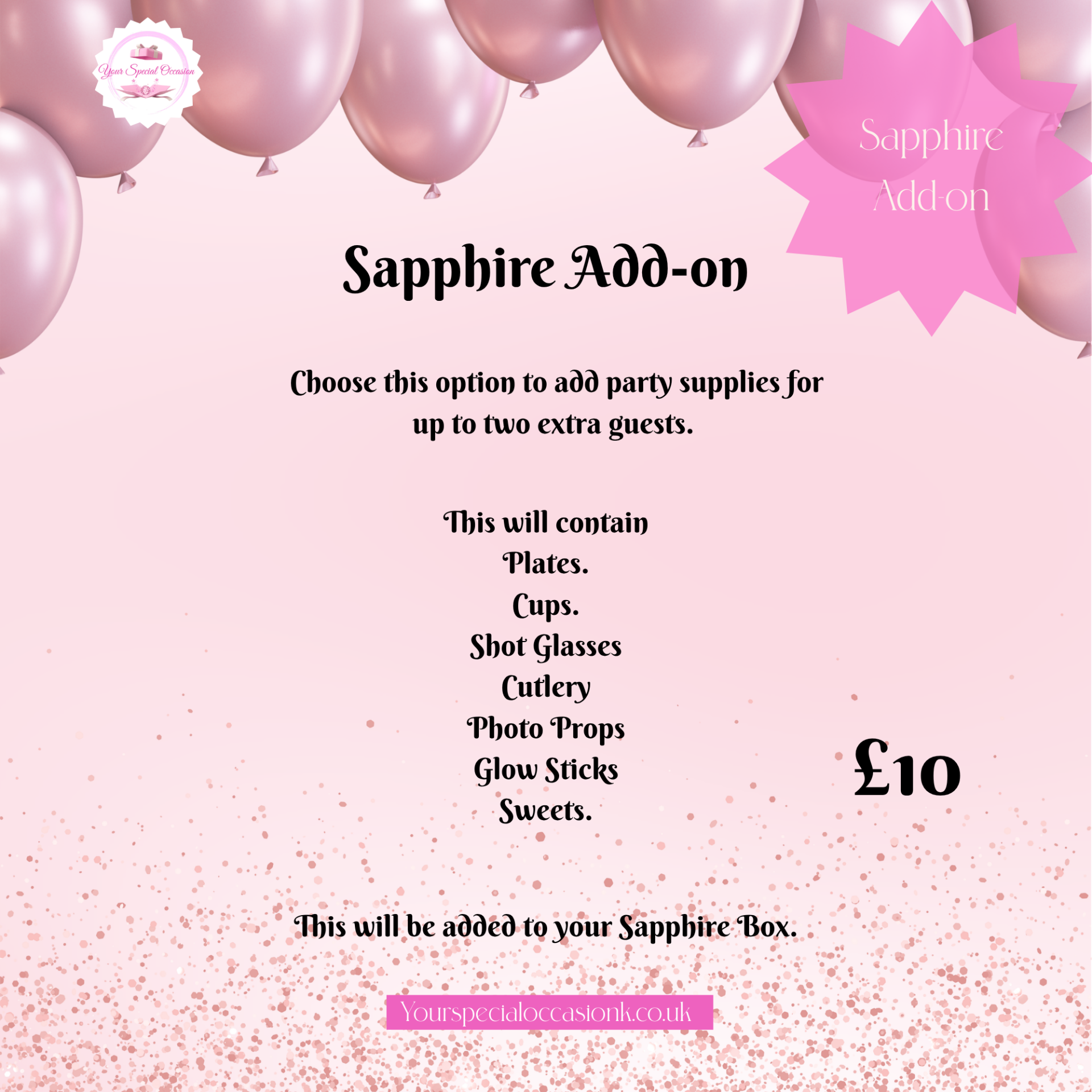 Party In A Box - SAPPHIRE - Add on Box.
