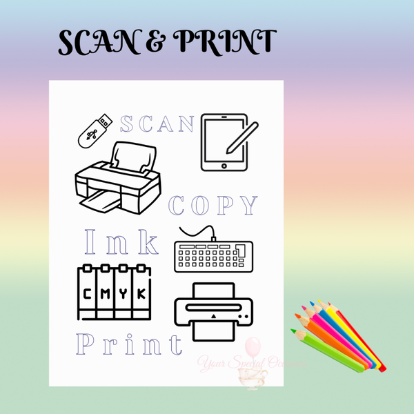Digital Colouring Sheets.  Scan & Print