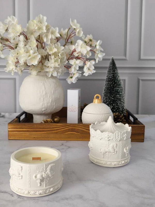 Bougie "carrousel" parfumée / contenant réalisé à la main