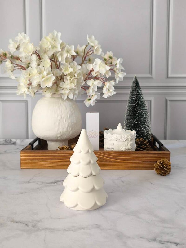 Bougie "sapin de Noël" parfumée / contenant réalisé à la main