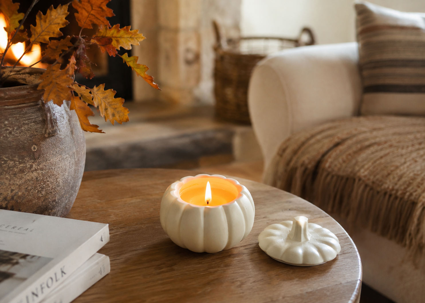 Bougie Citrouille – Collection Automne & Halloween | Les Lumières d’Aria