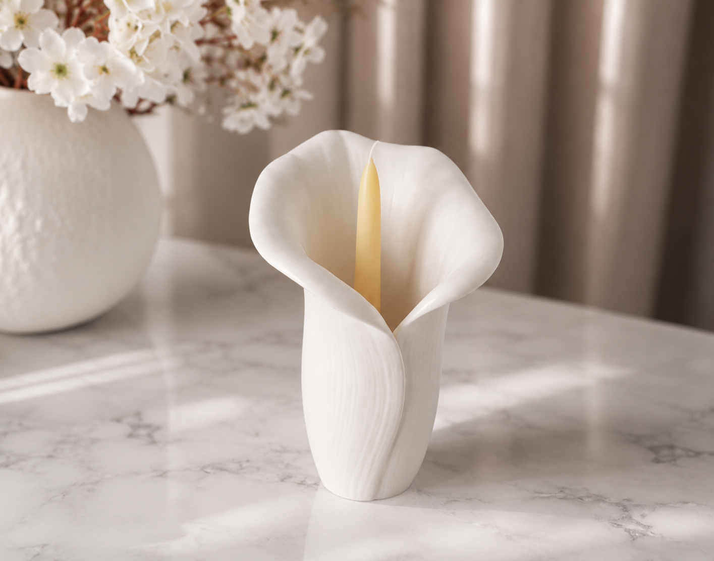 Bougie Fleur de Calla – Pièce Signature | Les Lumières d’Aria