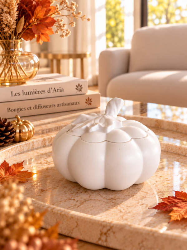 Bougie Potimarron Signature – Collection Automne | Les Lumières d’Aria