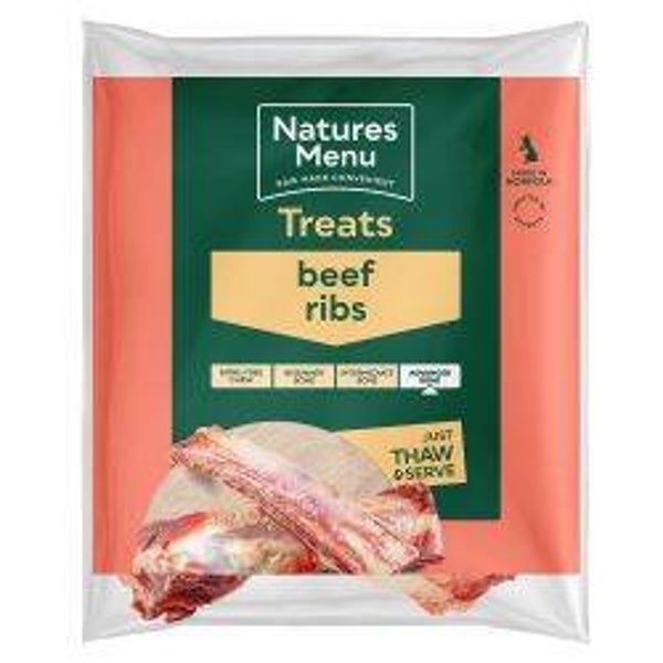 Dog Natures Menu Natural Raw Beef Ribs sgl