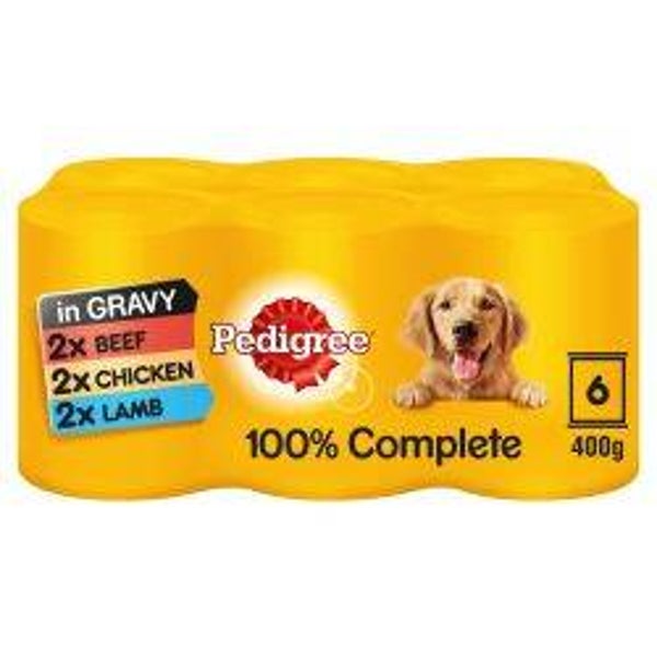 Pedigree  Adult dog food country casseroles in tins 6 pack