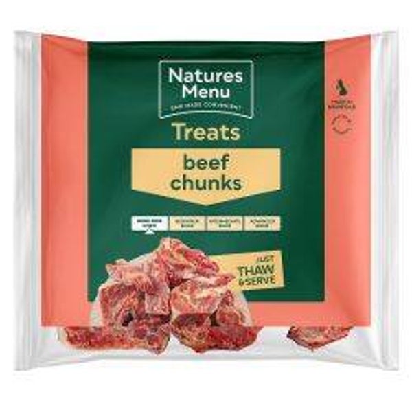 Dog Natures Menu Natural Raw Beef Chunks 1kg