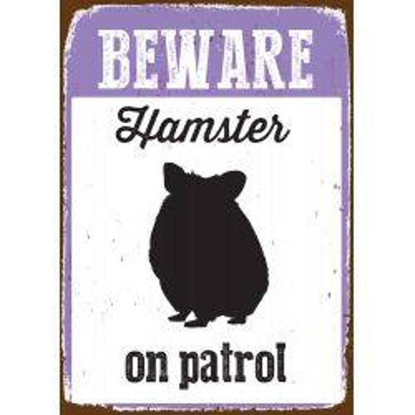 Beware Hamster On Patrol Tin pack size 14,8 x 21cm