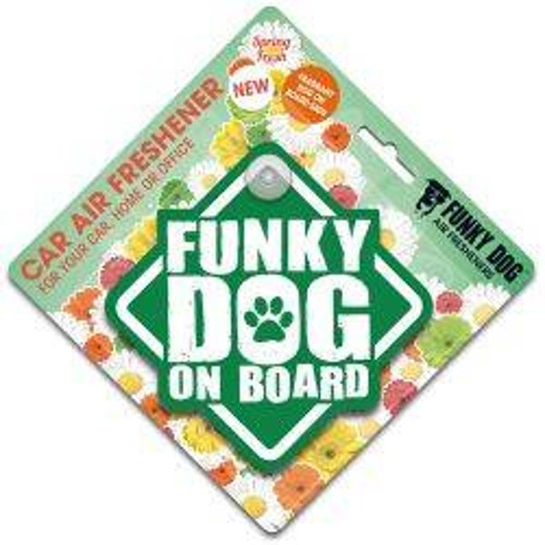 Funky Dog On Board Air Freshener Springfresh sgl