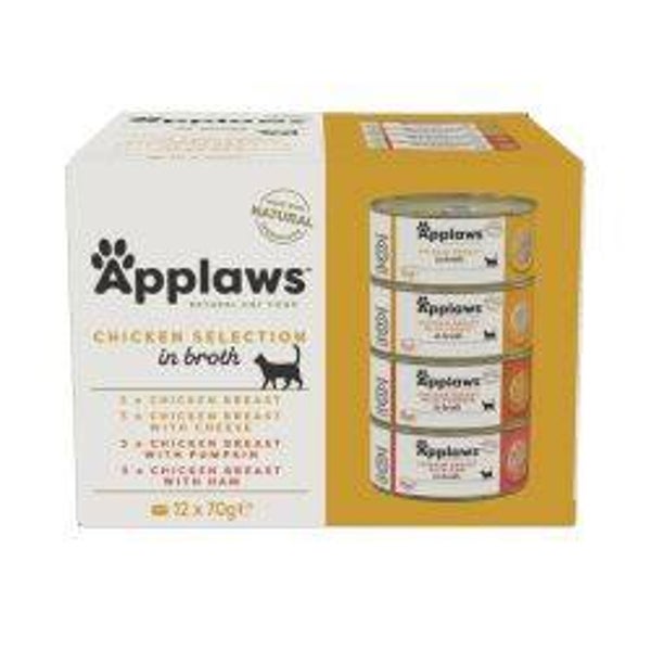 Applaws Natural Wet Cat Food Chicken Selection Multipack in Broth 12pk 70g