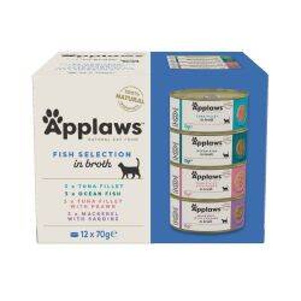 Applaws Natural Wet Cat Food Fish Selection Multipack in Broth 12pk  70g