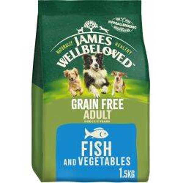 Kibble James Wellbeloved  Adult Dog Food  Fish & Veg 1.5kg