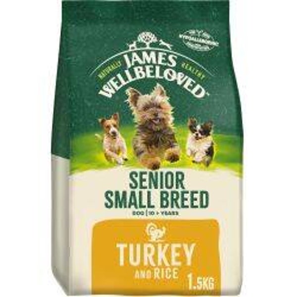 James Wellbeloved Senior small Breed  Dog food Turkey & Rice 1.5kg