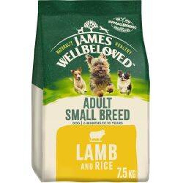 Kibble James Wellbeloved  Lamb& Rice  Dog food Adult Small 7.5kg
