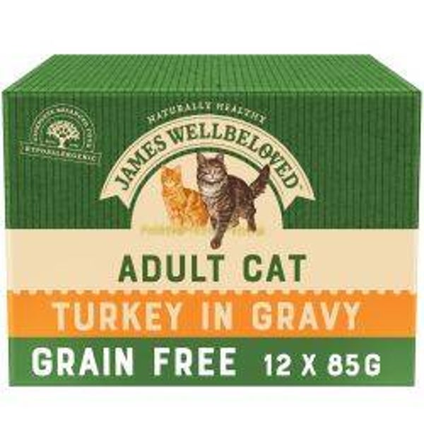 Cat Pouches James Wellbeloved Pouches   turkey in gravy 12pk
