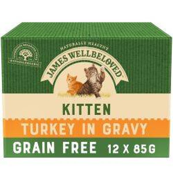 Kitten Pouches James Wellbeloved  turkey in gravy   12pk