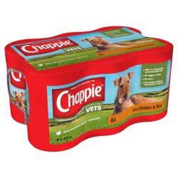 Wet Dog CHAPPIE Cans Chicken & Rice 6 x 412g