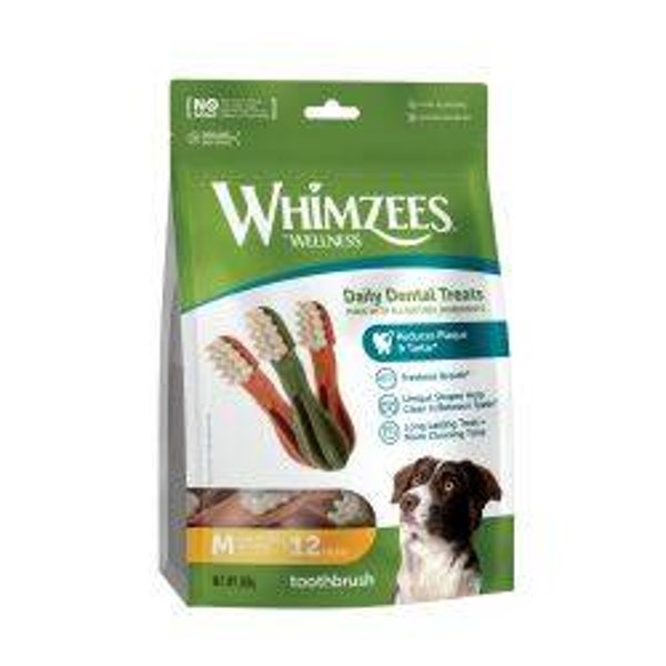 Dog WHIMZEES Toothbrush Daily Dental  Chew Value Bag Pack Size Med