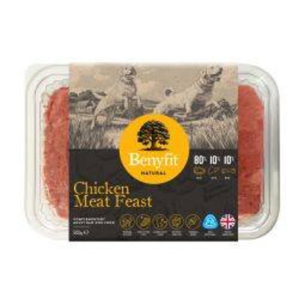 Benyfit Natural 80.10.10 Chicken Meat Feast Raw Dog Food 500g