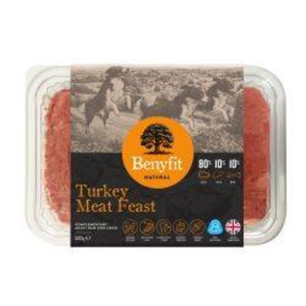 Benyfit Natural 80.10.10 Turkey Meat Feast Raw Dog Food 500g