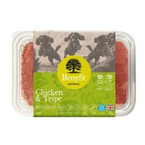 Benyfit Natural Chicken & Tripe Complete Raw Dog Food 1kg