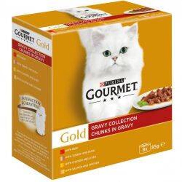 Cat Gourmet Gold Gravy Collection Chunks in Gravy 8pk
