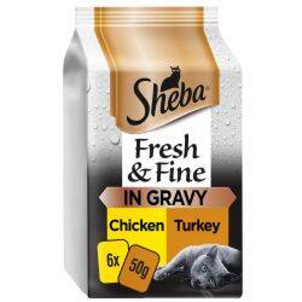 Wet Cat Sheba Fresh Cuisine Turkey & Chicken Pack 6