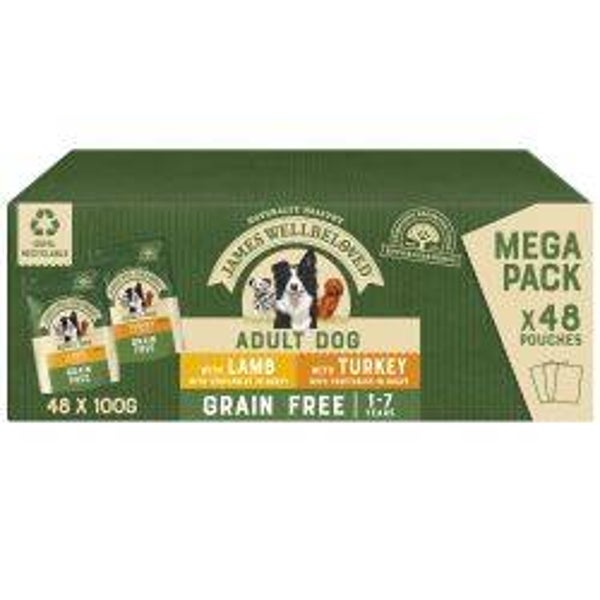James Wellbeloved   Dog food Pouch Turkey&Lamb in gravy 48 pk