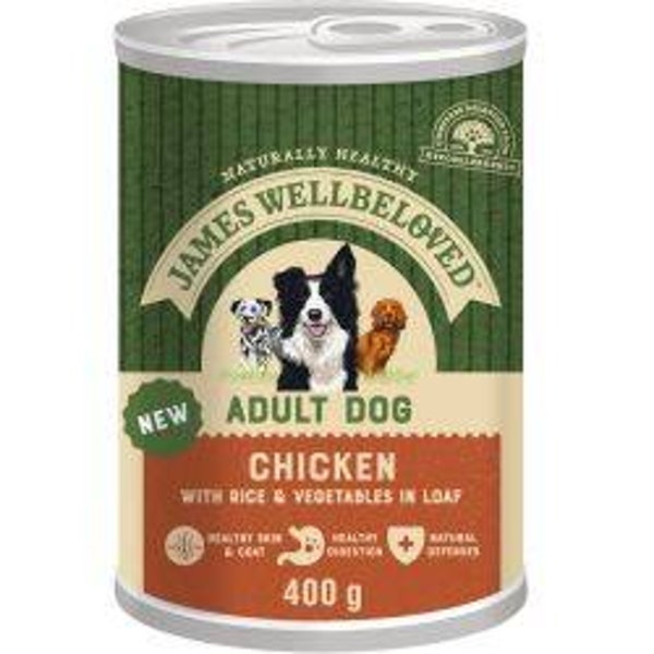 James Wellbeloved Dog wet food Chicken&Rice in loaf tin