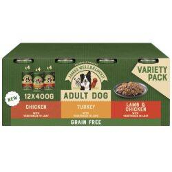 James Wellbeloved   Dog food Turkey,Lamb & Chicken in loaf 12 pack
