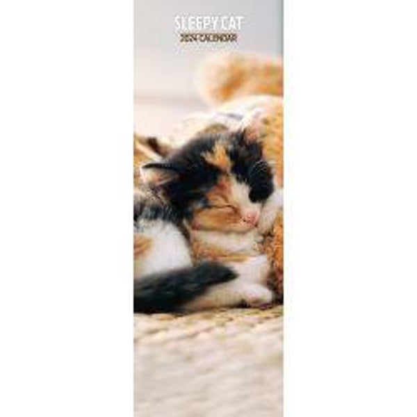 Cat -Sleepy  Slim Calendar 15x42cm