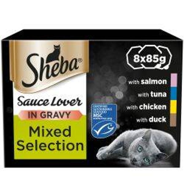 Wet Cat Sheba Sauce Lover Cat Food  Collection 8 pack 85g