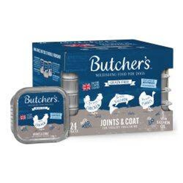 Dog Wet Butchers Joints & Coat Food Trays 24 x 150G