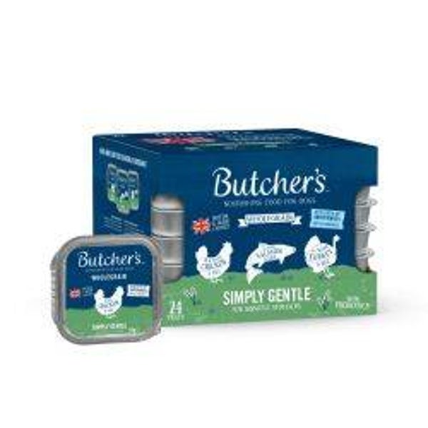 Dog Wet Butchers Simply Gentle Food Trays 24 x 150G